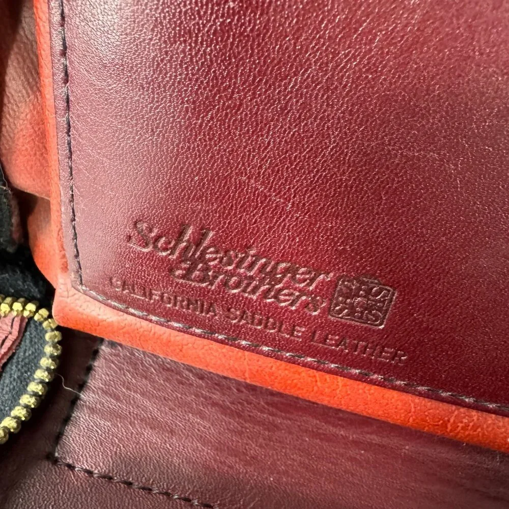 Vintage Schlesinger Brother Burgundy Leather Briefcase